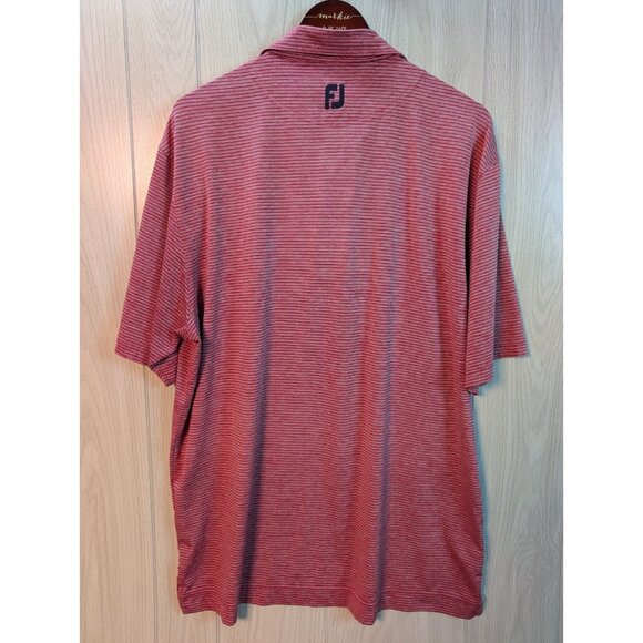 Footjoy FJ Polo Shirt Men's XL Extra Large Red Stripe Golf Performance Athletic - Picture 4 of 6
